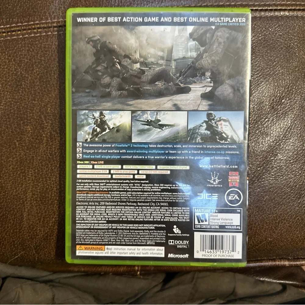 Battlefield 3 (Microsoft Xbox 360, 2011) - Tested‎ 2 Disk Set